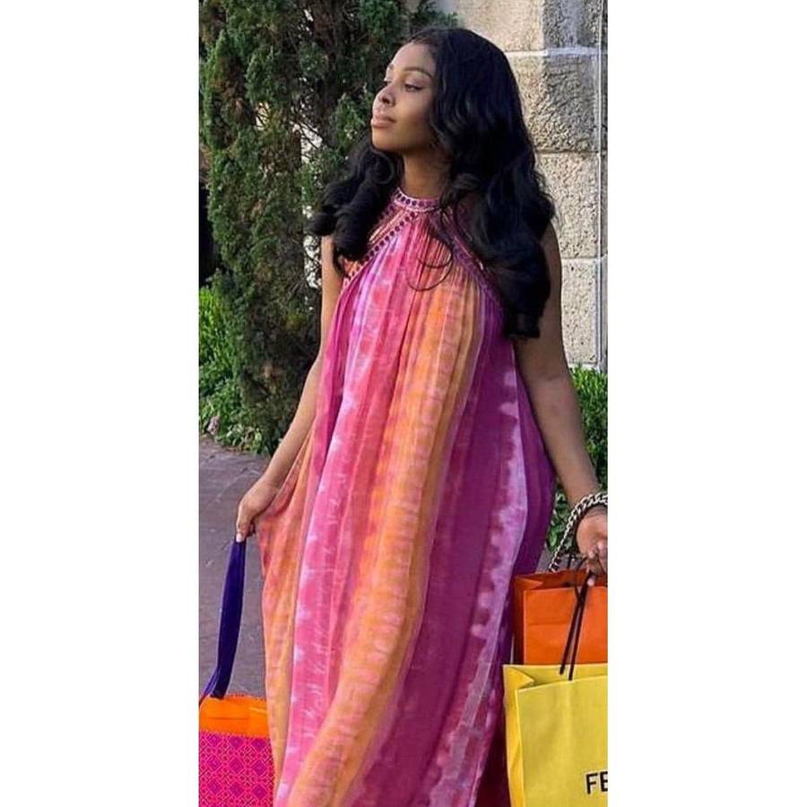 Print Maxi Detailed Dress