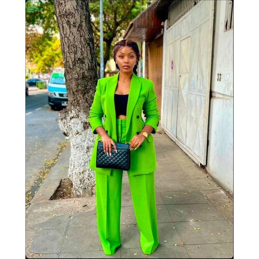 Long Sleeve Blazer and Pants 2 Piece Outfits.