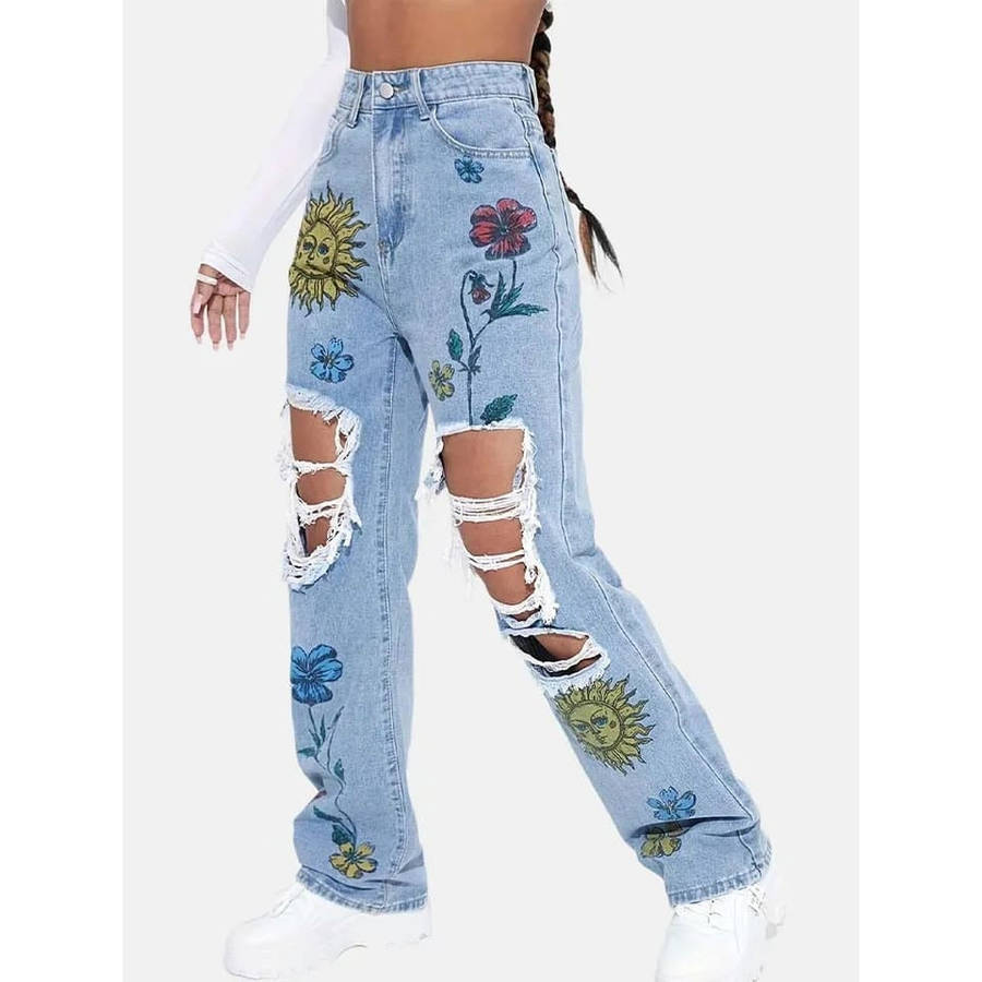 Casual Denim Ripped Jean