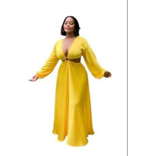 Chiffon Cut Out Maxi Dress