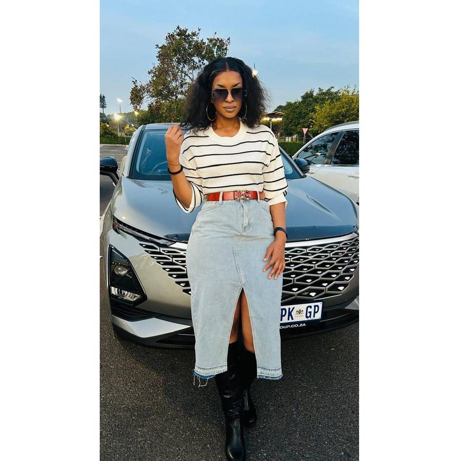 Denim Midi Slit Cut Skirt