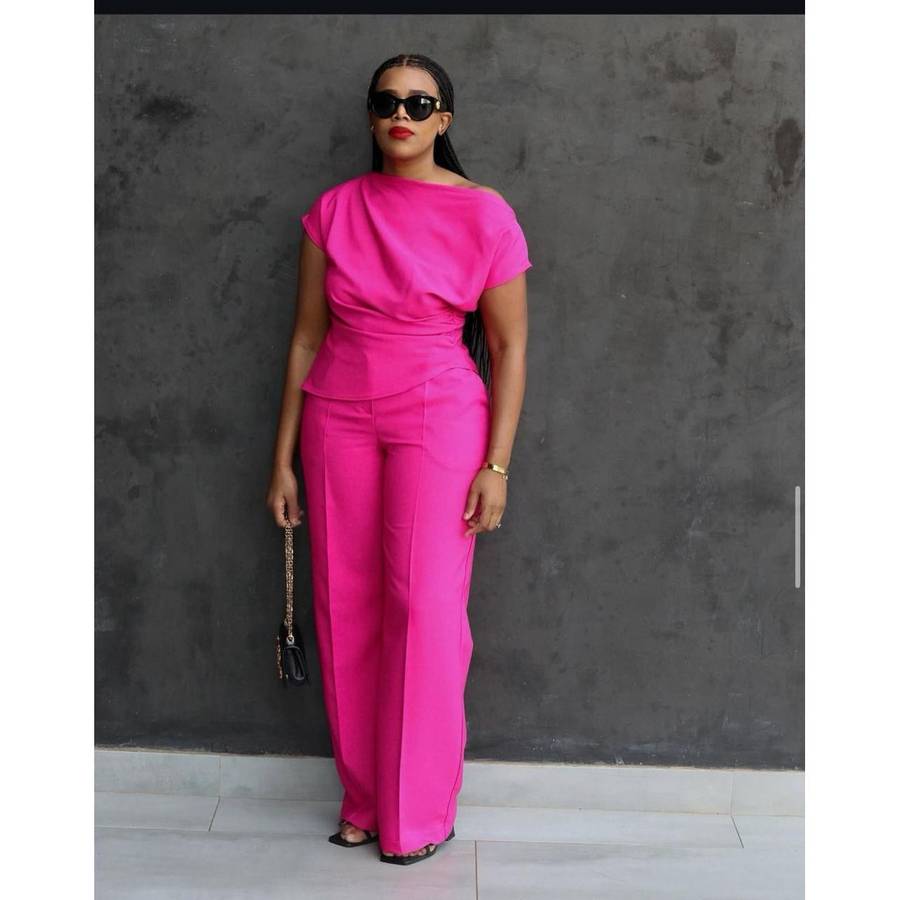 One Shoulder Formal wear 2 Pieces Set