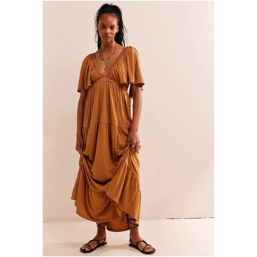 Ruffle Sleeve Maxi Dress