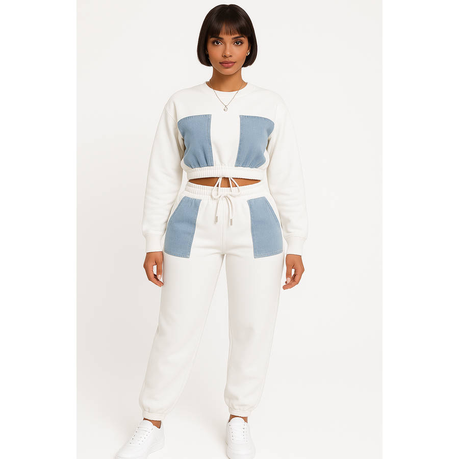 2 Piece Color block Jogger Drawstring Set