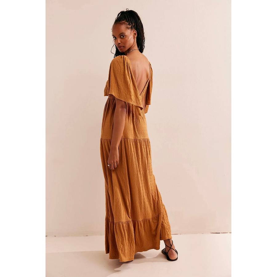 Ruffle Sleeve Maxi Dress