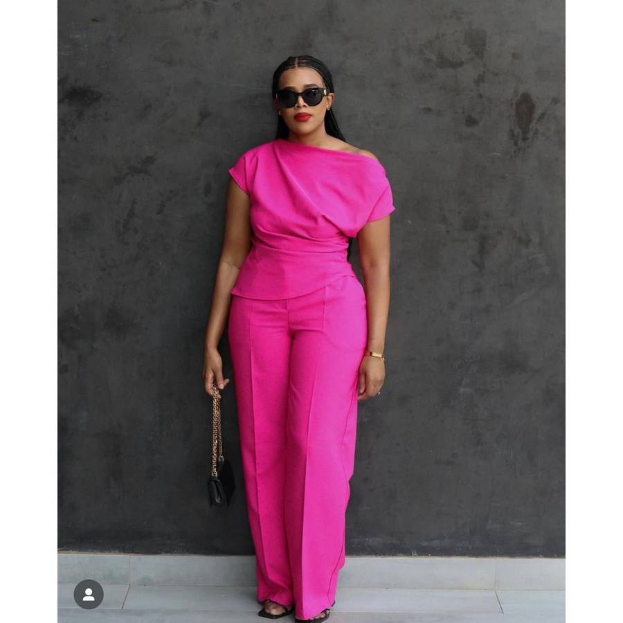 One Shoulder Formal wear 2 Pieces Set