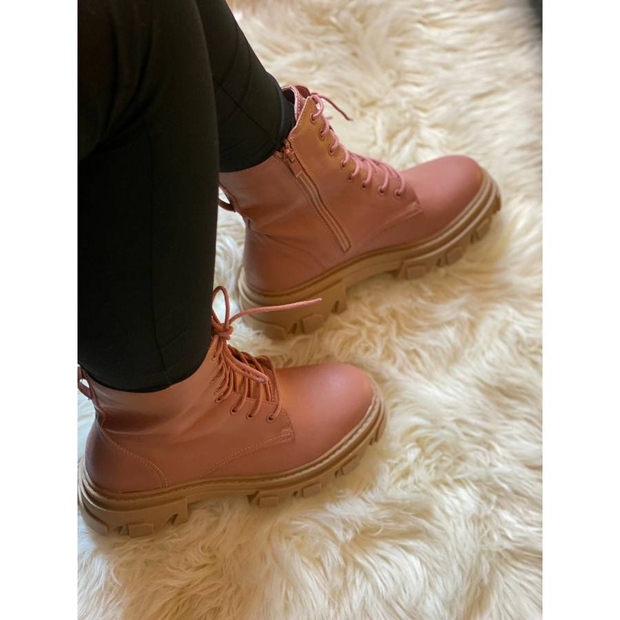 lace-up ankle boots with a chunky lug sole