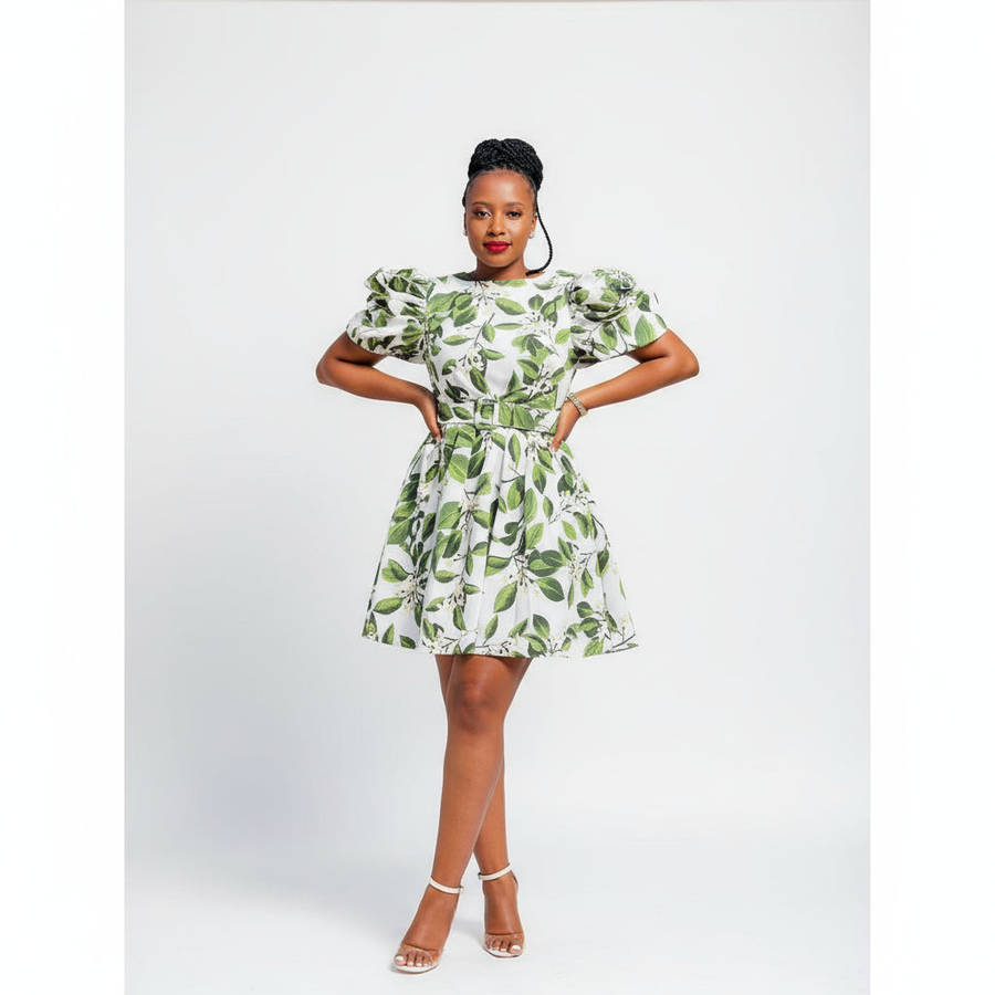3 Quarter Sleeve Midi Ankara Dress