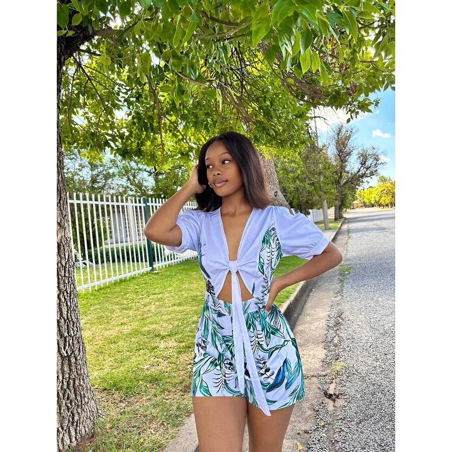 Floral Short Sleeve Jumpsuit