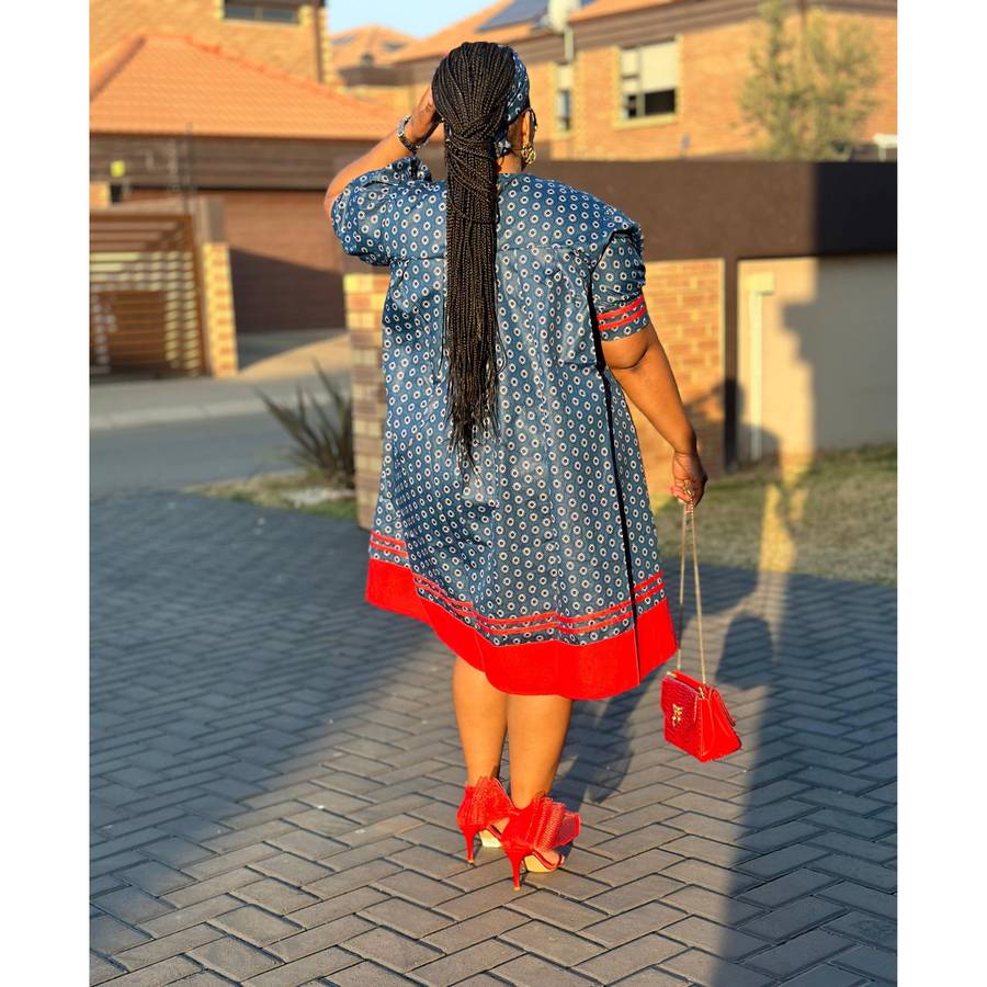 Short Sleeve Bubble Ankara Dress