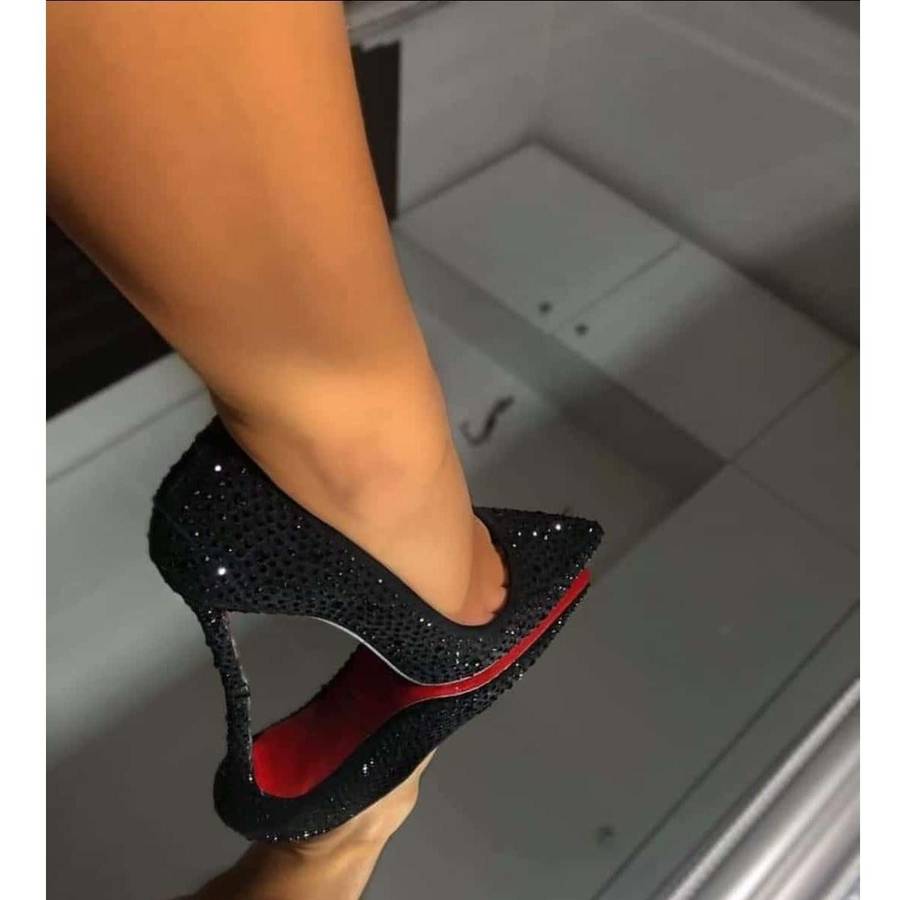 High Heels Pointed Slip-on Bling Wedding Casual Pumps.