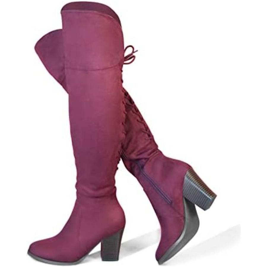 Long Thick Heel Boots
