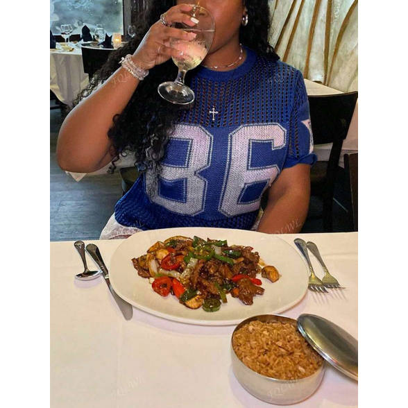 Knitted Numerical Pattern Long Sleeve Jersey