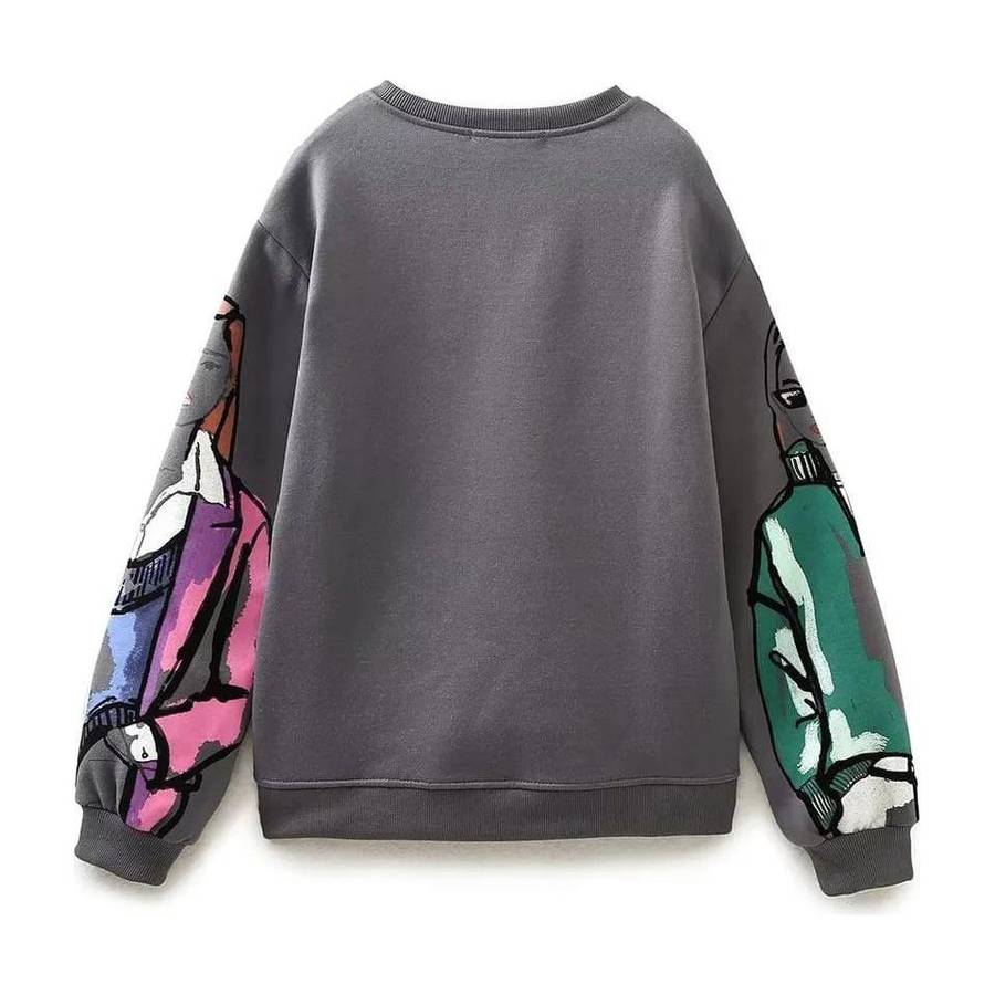 Casual Long Sleeve Art Print Top