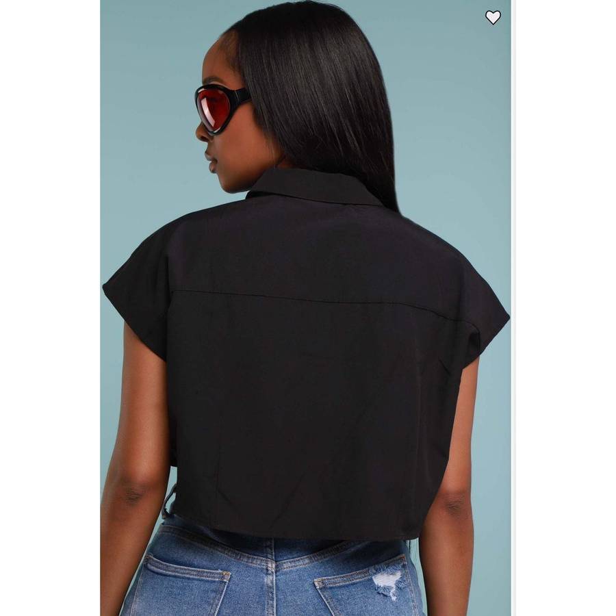 Sleeveless Oversized Crop Top Shirt
