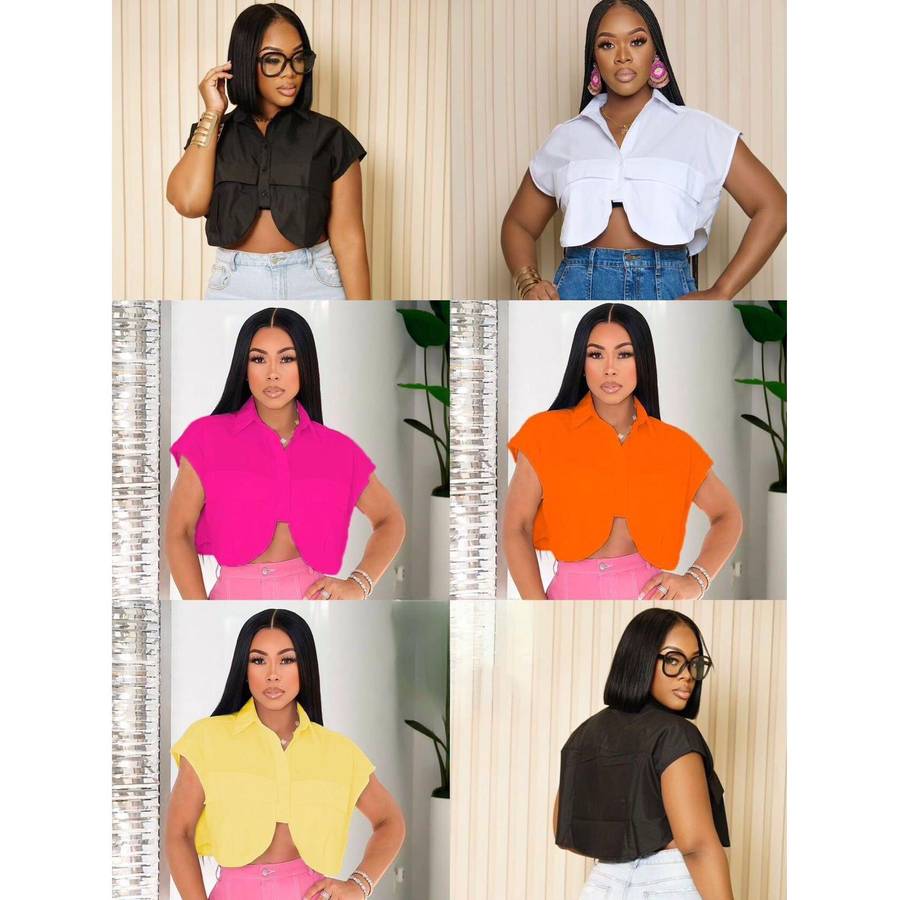 Sleeveless Oversized Crop Top Shirt
