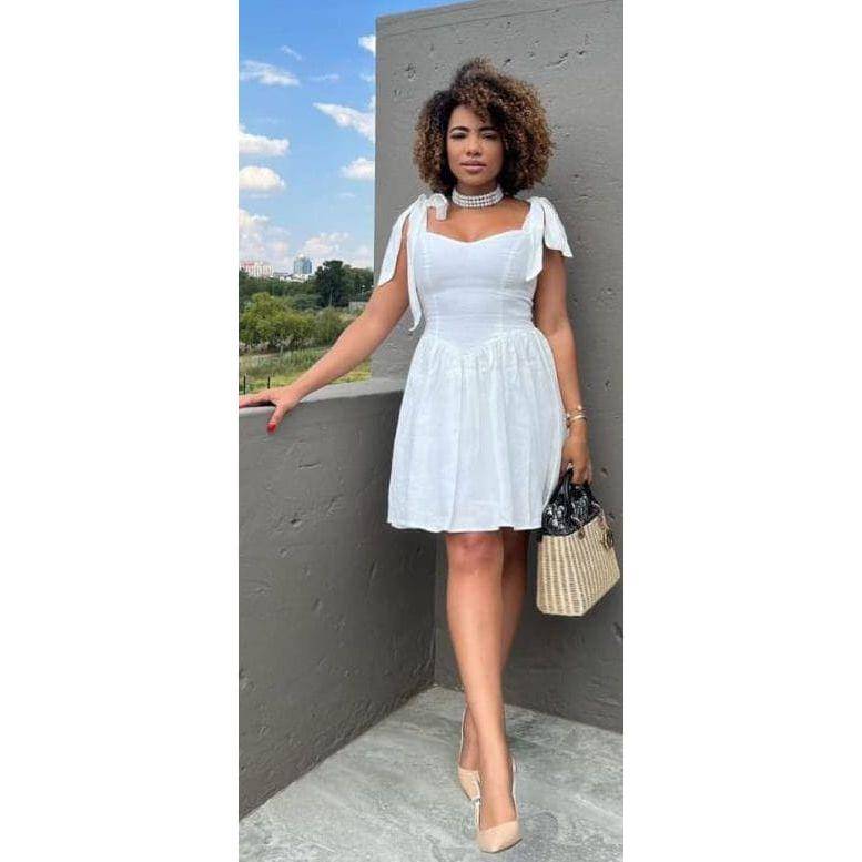 Sleeveless Date Night Bow knot Solid  Dress.