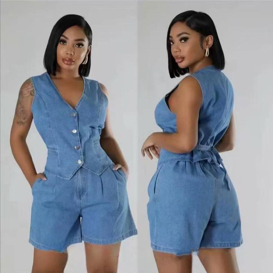 Women Fashion Denim two Piece Set.