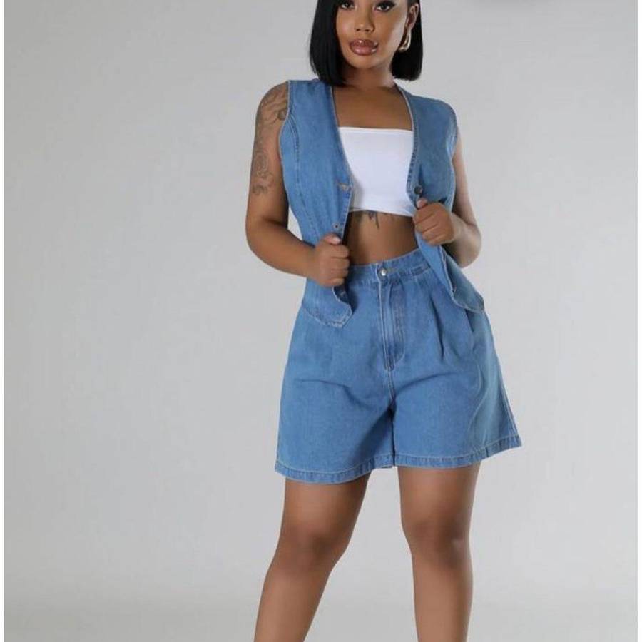 Women Fashion Denim two Piece Set.