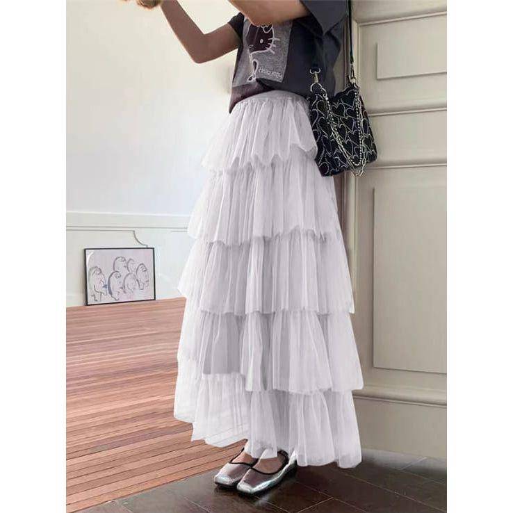 Ruffle Layered Maxi Skirts