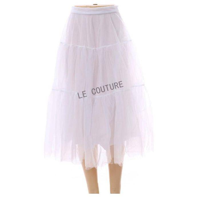 Mesh Tulle Layered Pleated Elegant Maxi Skirt