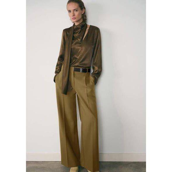 Women's High Waisted Black Suit Pants