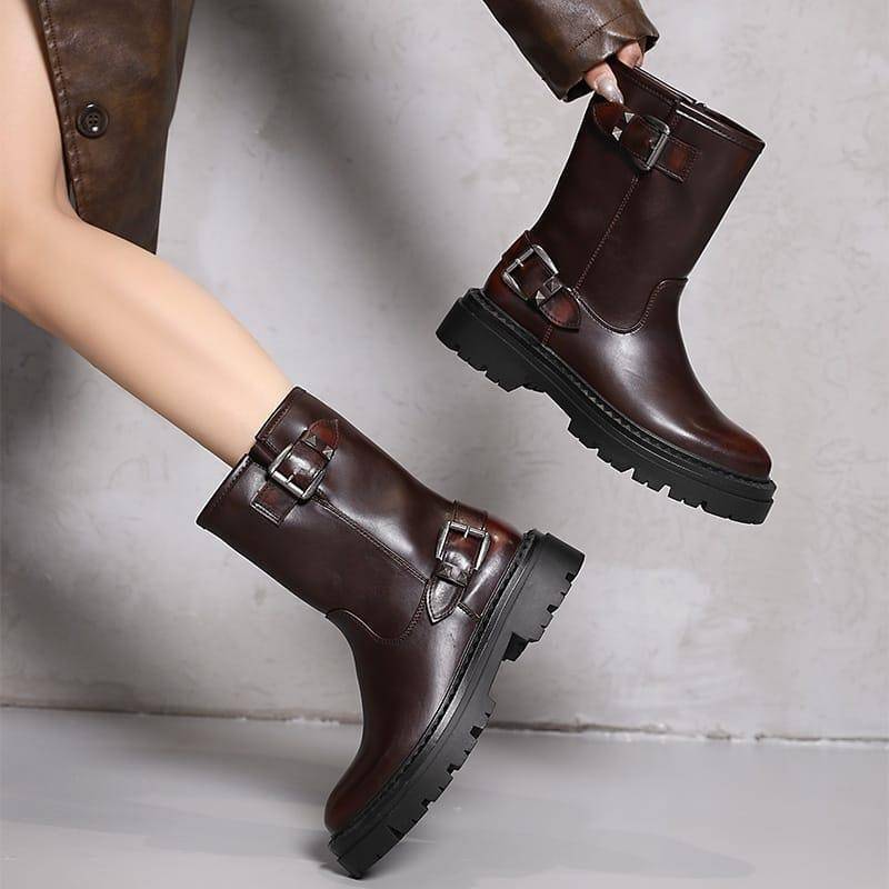 Ankle Boots Fashion Elegant Side Zippers Shoes