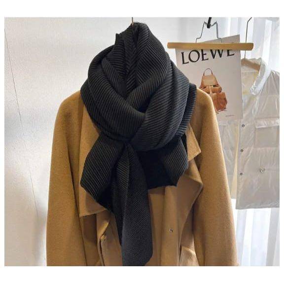 Solid Color Creased Scrub Scarf Shawl