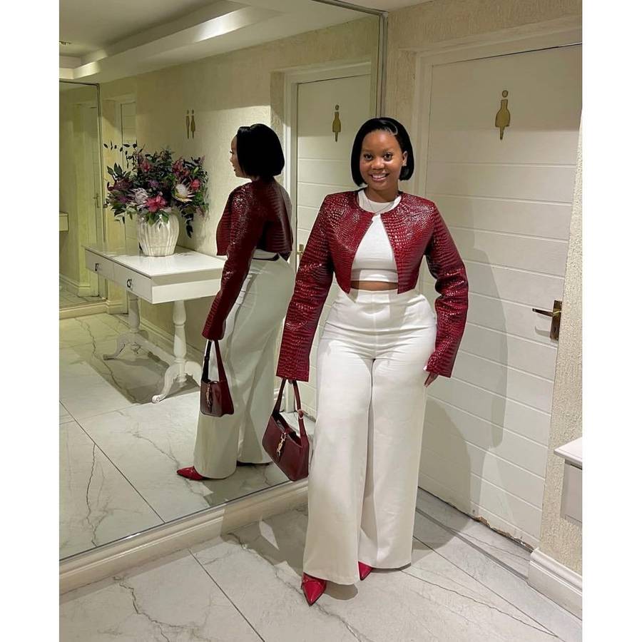 Maroon Crocodile Print Long Sleeve Crop Jacket