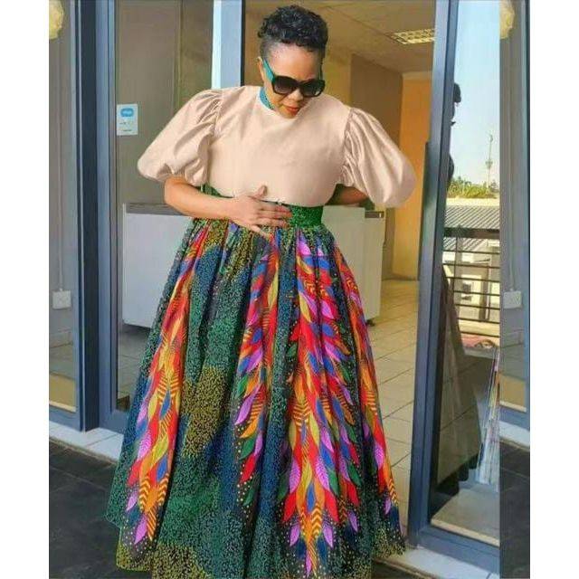 Plus Size Puffer Sleeve Maxi Dress