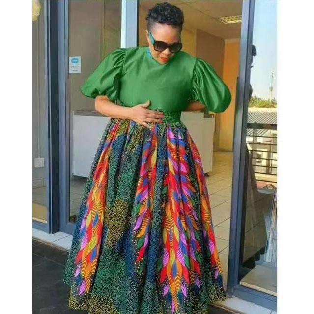 Plus Size Puffer Sleeve Maxi Dress