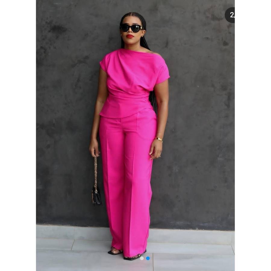 One Shoulder Formal wear 2 Pieces Set