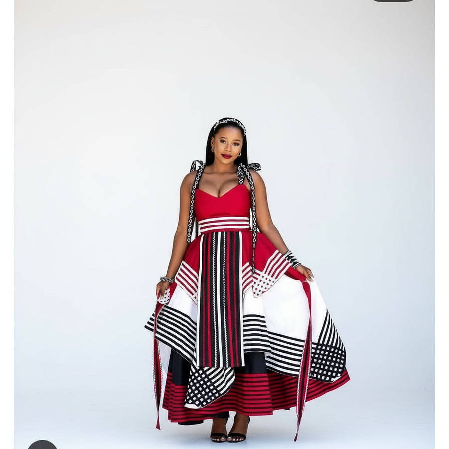 Multi-Color Knotted shoulder African Print Dress