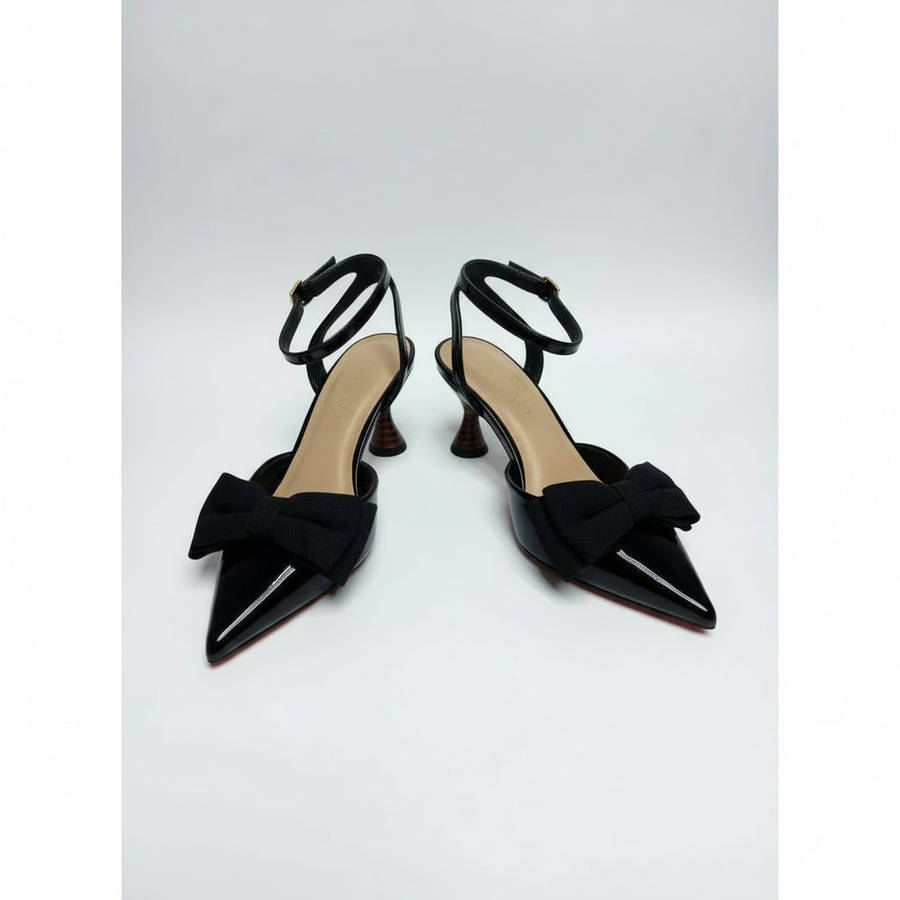 Ladies Patent Bow-Detail Heels