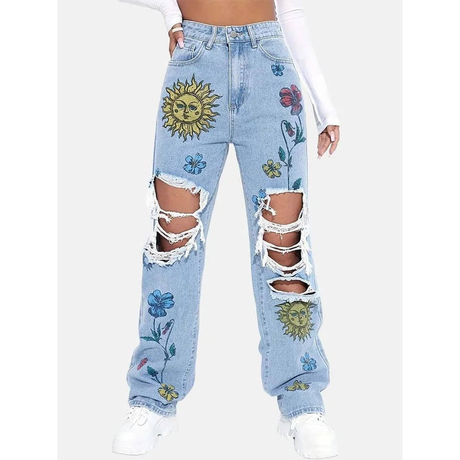 Casual Denim Ripped Jean