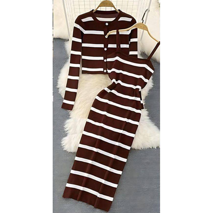 Striped Knitted 2 Piece Set