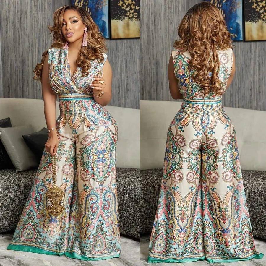 V-Neck Wide Leg Jumpsuit