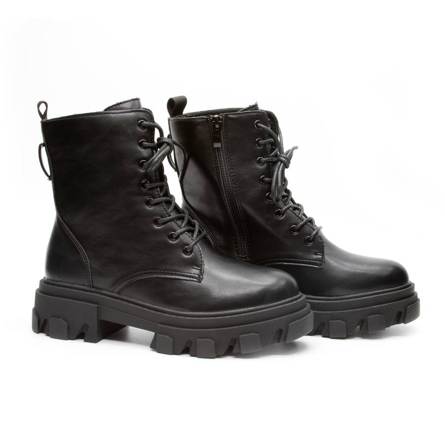 lace-up ankle boots with a chunky lug sole