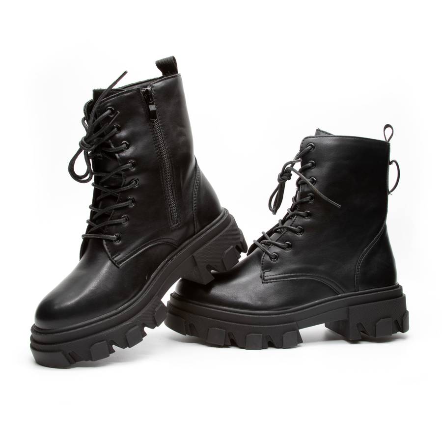 lace-up ankle boots with a chunky lug sole