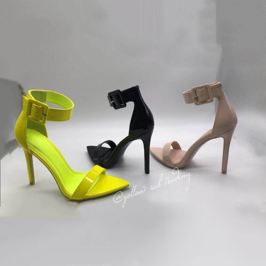 Open Toe Stiletto Pointed Heel Sandals - LIME / 3