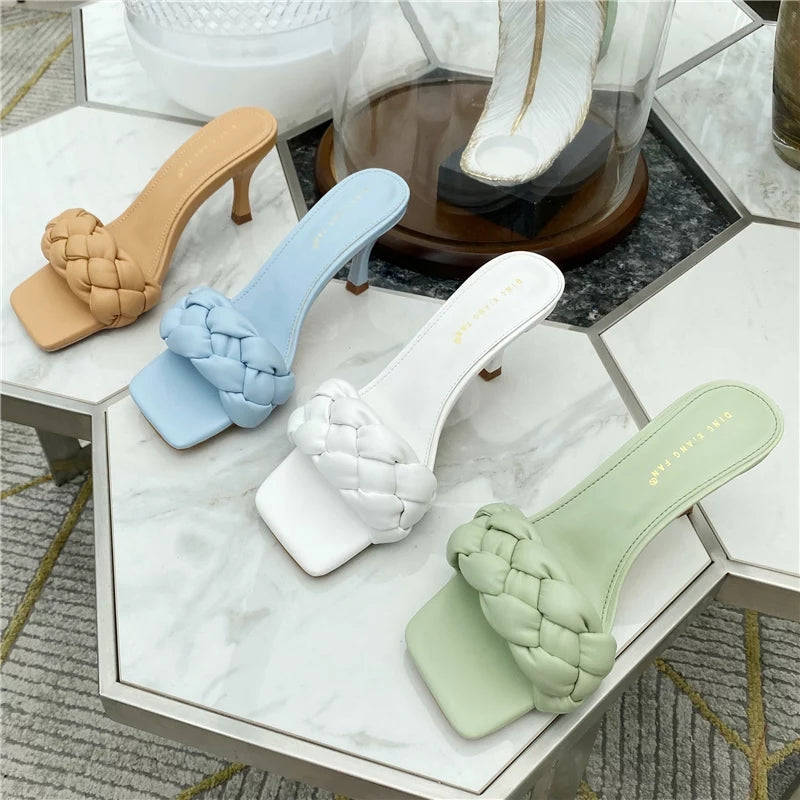 Open Toe Flat Casual Slipper - BLUE / 3