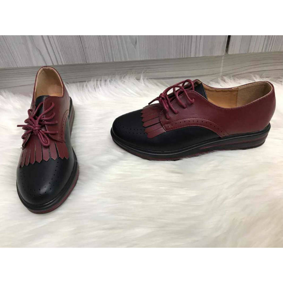 Platform Lace-Up  Shoes - GRAY / 5