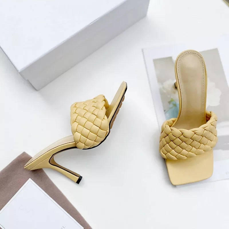 Open Toe High Heel Mules