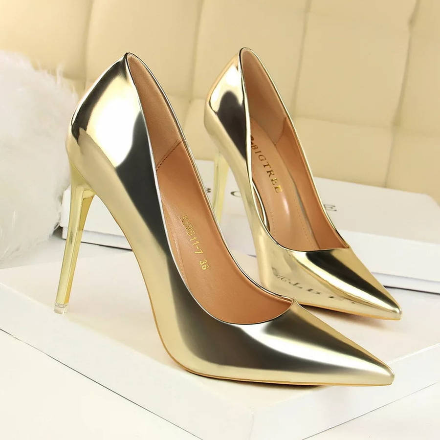 Women Pumps High Heels - SILVER / 7