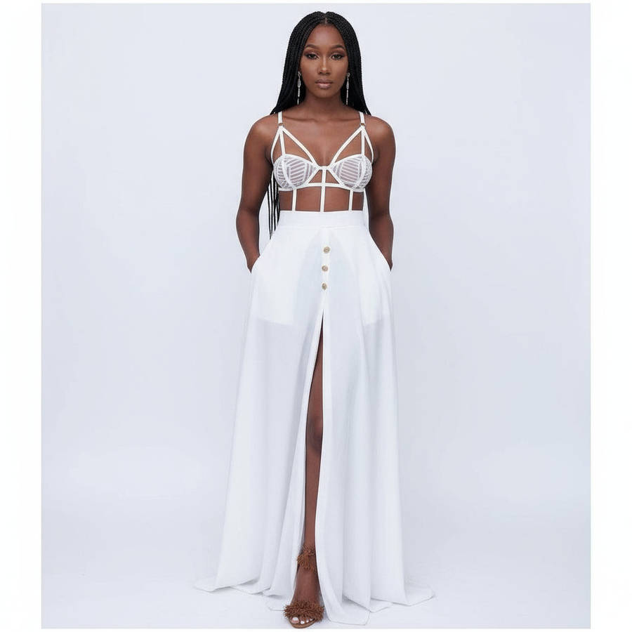 Summer Chic Dress - WHITE / M