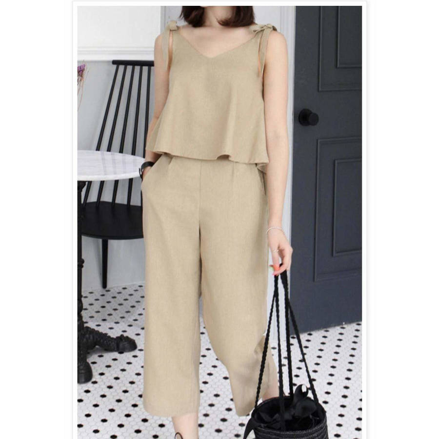 Off Shoulder Casual Set - BLACK / M