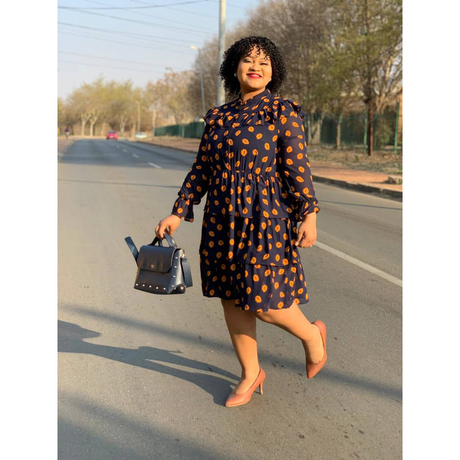 Print Vintage Dress - 36