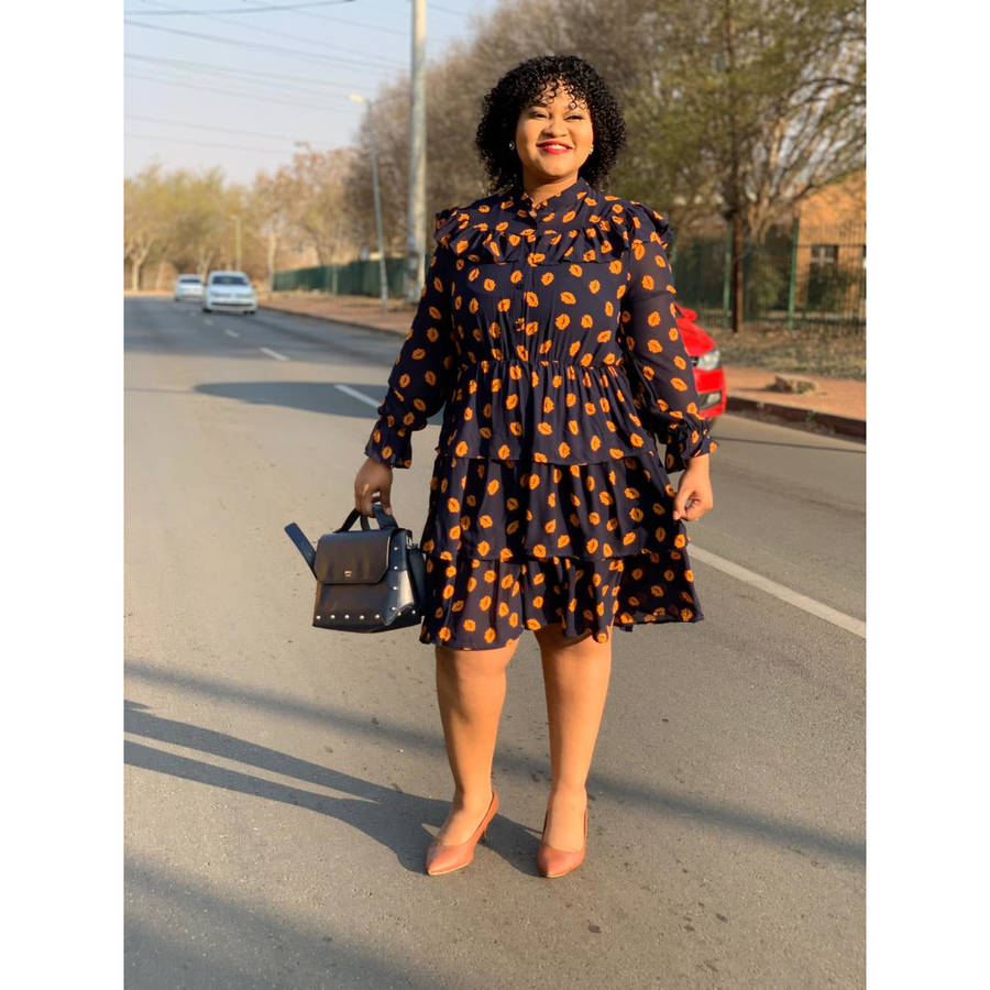 Print Vintage Dress - 36