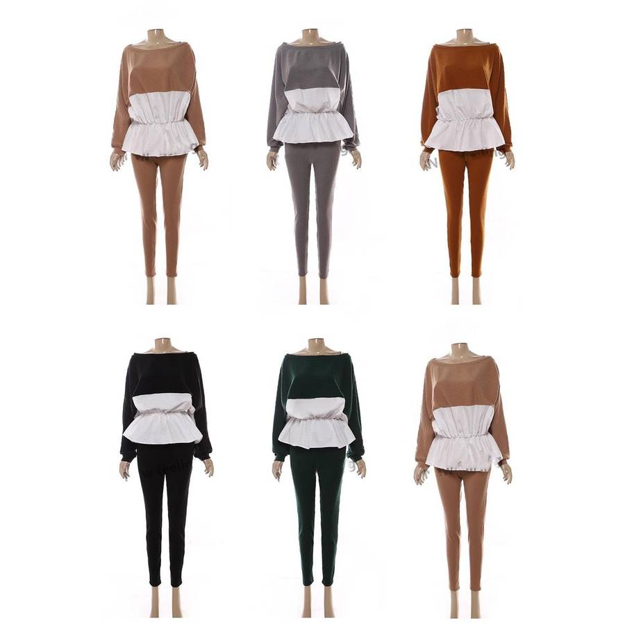 Long Sleeve Knited Set - CAMEL / XL