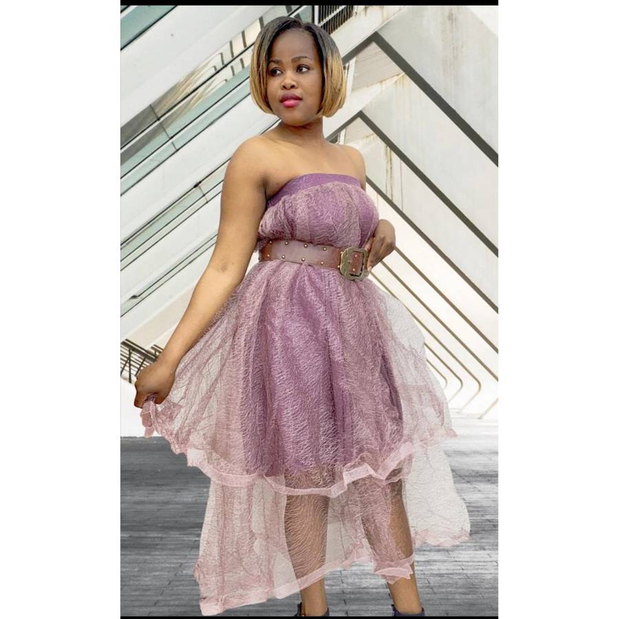 Tulle Skirt Dress - PINK / L